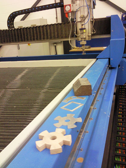 Water jet cutting machine at the Metropolitan works